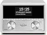 DAB+ Radio mit Uhr- und Datumsanzeige, sowie zwei einstellbaren Wecktimern - Das Wecken ist über Radio- oder Signalton möglich