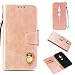 Produktbild SONY XZ2 Hülle,Alfort SONY XZ2 Schutzhülle, Simulations-Retro-Ledertasche Flip Wallet Lederhülle Elegant Design Premium PU Leder Hohe Qualität Tasche Case Cover Kasten Abdeckung Wallet für SONY XZ2 Smartphone Funktion Standfunktion Unterstützte Telefone und Magnetverschluss ( Rose Gold )