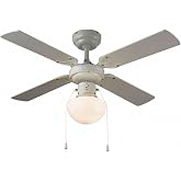 Ceiling Fan White 92cm with 4 Wing Lamp