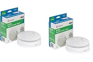 Aico EI146e Set of 2 Mains Hard Wired Smoke Alarms with 9V Battery Back Up , White