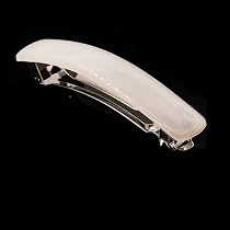 WeLoveBeads Patentspange Rechteckig XL – 12,7x2,9 Cm, Braun Gestreift, Made In Germany