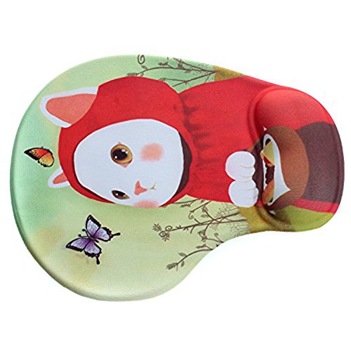 Demarkt Mauspad Ergonomisches Komfort Mauspad mit Handauflage aus Gel,Rot Schaf - 4