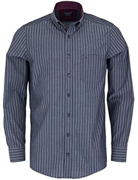 CASAMODA Comfort Fit Hemd Langarm New Kent Kragen Streifen grau