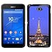 Produktbild MDMG / Snap On Hartschalen-Case Schutzhülle Hülle - Architektur Eiffelturm Mond Nacht - Sony Xperia E4