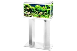 CIANO Aquarium Fish Tank with Stand/Filter/LED Lighting 60cm 2ft 58L (White)