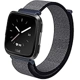 Omicton Fitbit Versa Bands/Gear S3 Universal, Ersatz-Woven Nylon Sport Armbanduhr Band atmungsaktiv Armband Haken und Klettverschluss Verstellbarer Verschluss Armbänder für Fitbit Versa Smart Watch