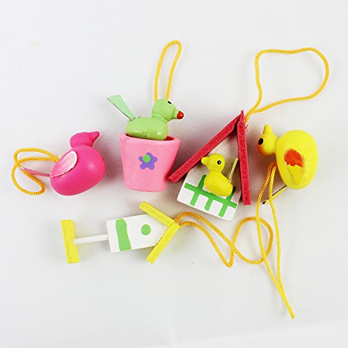 COM-FOUR® Deko- & Geschenk-Set für Ostern 20 Deko-Anhänger aus Holz mit verschiedenen Oster-Motiven für den Osterstrauch - 2