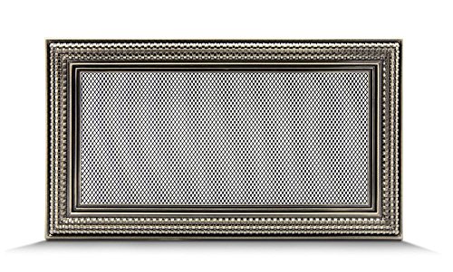 Preisvergleich Produktbild Lüftungsgitter Luftgitter Warmluftgitter Kamin Gitter - Rattan Silber Style, Halbrundprofil verschiedene Größen 10,5x25cm 17x11cm 17x17cm 17x30cm 17x40cm 17x50cm - mit oder ohne Lamellen