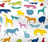 Aminata Kids – bunte Jungen Mädchen Kinder-Bettwäsche 135×200 Baumwolle Wilde-Tiere Zoo-Tiere Bettwäsche-Kinder Pferd Eule Katze Elefant Löwe Hund Schmetterling Reißverschluss bunt - 4