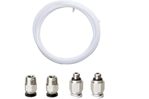 Redrex 1 Stück 2m PTFE-Schlauch 3D-Drucker ID2mm OD4mm mit 2 PC4-M6 2 PC4-M10 Pneumatik-Anschlussstücke für Reprap 3D-Drucker 1.75mm Bowden Hotend