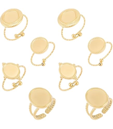 6 Supports De Bague Manchette En Inox 304 - Plateaux Ronds Réglables, 3 Tailles, Pour Fabrication Bijoux