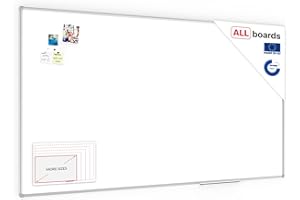 ‎ALLBOARDS Allboards, magnetisches Whiteboard mit Expo-Alurahmen, trocken abwischbar und beschreibbar, wandmontierbar, 180 x 100 cm.