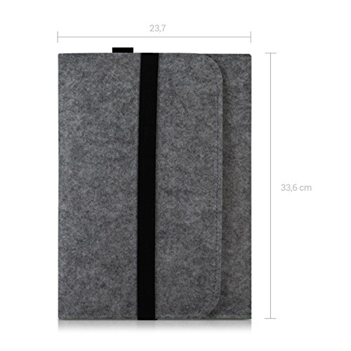 kwmobile Laptoptasche Filz Sleeve für 11″ 11,6″ Laptop / Tablet – Notebook Tasche Schutzhülle Laptop Case Hülle in Grau mit Innentaschen Innenmaße: ca. 31,5 x 25 cm - 2