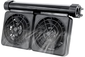 YEKUYEKU Aquarium Cooling Fan, Aquarium Chillers Cooling Fan, 2 Wind Speed Adjustable Aquarium Chillers Fish Tank Fan for Salt Fresh Water (2 Head)