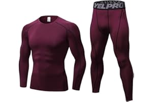 MINGHE Thermal Underwear Mens, Long Johns for Men Thermal Underwear Set Long Sleeve Base Layer Compression Suit Winter Thermals Top & Bottom for Workout Skiing Running