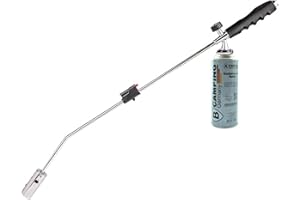 TronicXL Diserbante a gas, bruciatore per erbacce a gas, dispositivo di accensione piezoelettrica senza sostanze chimiche, utilizzabile anche come accendino per barbecue (diserbante + 1 bottiglia)