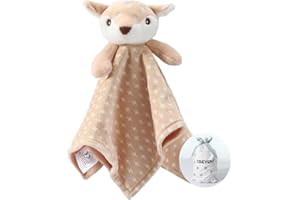 CREVENT Cosy Plush Baby Safety Blanket Loveys for Baby Girls and Boys Birthday (Brown Deer)