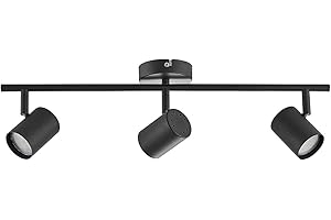 ‎ELC EUROPEAN LIGHTING CIRCLE ELC Deckenlampe, Spotbalken drehbar und schwenkbar, Deckenstrahler, Deckenleuchte 3x GU10, ohne Leuchtmittel, Strahler, Spot, Deckenspot, Wohnzimmerlampe