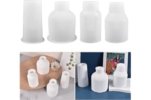 TGKYK 4 Pcs Silikonform Vase, Silikonform Schale, Gießform Vase, Gießformen Silikon Vase für Herstellung von Stifthaltern, Vasen, Kristallflaschen und Aufbewahrungsflaschen