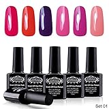 Perfect Summer 6pcs UV Led Gel Nail Polish Soak Off Mix Color Beauty kits 10ml