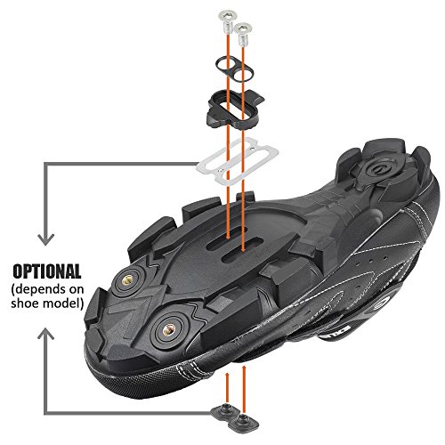 BV Shimano SPD Fahrrad-Schuhplatten Set, Fahrradschuhe Pedalplatten, Compatibel Bike Cleats, schwarz - 4