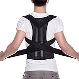 FITTOO Adjustable Neoprene Posture Corrector Back Shoulder Lumbar Waist Support Belt for Men and Women - Comfortable and Discreet, Pain Relief, Improve Posture