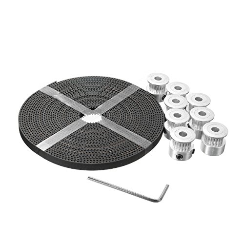 Mohoo 8pcs GT2 Zahnriemen Riemenscheibe 20 Zähne Bohrung 5mm + 5M GT2 Riemen 3D Drucker Teile - 5