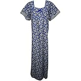 Indiatrendzs Women's Cotton Nighty Floral Nightwear Maxi Nightdress Free Size