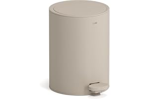 stardis 3 Liter Treteimer Edelstahl matt Softclose Klappdeckel leise schließend Inneneimer Mülleimer Abfalleimer Badeimer taupe beige