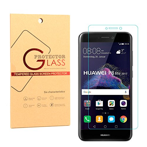 bdeals 1 Pack Glas Schutzfolie Displayschutzfolie Anti-Kratz Panzerglasfolie für Huawei P8 Lite 2017
