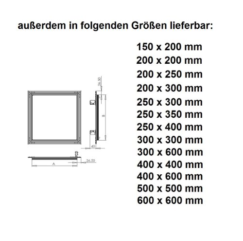 Revisionsklappe GK-Einlage 300 x 300 mm Gipskarton 12,5 mm KRAL10 Revisionstür Revision Wartungstür 30 x 30 cm Wartung Reinigungsklappe Wartungsöffnung mit Aluminium-Rahmen Feuchtraumgeeignet grün Trockenbau - 6
