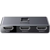 Baseus Matrix 2 in 1 &Ccedil;ok Fonksiyonlu Bilgisayar/Telefon HDMI Hub Adapt&ouml;r&uuml;, Koyu Gri, HDMI Giriş &Ccedil;ıkış 4K & ARC, 4K 60 Hz Dest