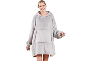 EA ARENA Hoodie Blanket,Oversized Ultra Soft Sherpa Fleece Warm Cosy Oversized Wearable Giant Sweatshirt Throw Onesize Fits All For Women Girls Adults Men Boys Kids Big Pocket