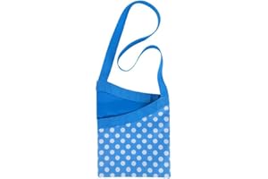 TSA LIMITED Peg Bag with Adjustable Shoulder Strap Clothes in Blue and White Polka dots Pattern Heavy Duty Waterproof Will Hold Between 72 and 108 pegs for Washing Line