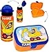 Produktbild alles-meine.de GmbH 2 TLG. Set _ Lunchbox / Brotdose & Trinkflasche -  Bagger & Baustelle  - incl. Name - mit extra Einsatz / herausnehmbaren Fach - Brotbüchse Küche Essen - Sp..