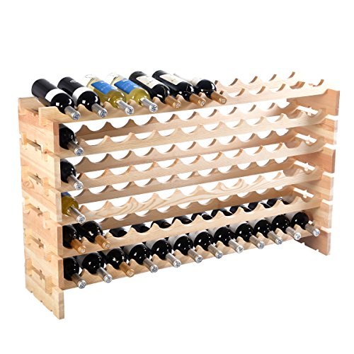 Weinregal aus Holz Flaschenregal Weinständer 72 Flaschen Holzregal Weinschrank - 2