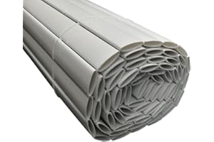 OSE Brise Vue Jardin, 1 x 3 m - Brise Vue Imitation Canisse Double Face, Blanc, 300 g/m², PVC - Brise Vue Balcon, Terrasse, Clôture - Occultant Grillage, Anti UV, Résistant Vent et Déchirures - - Blanc