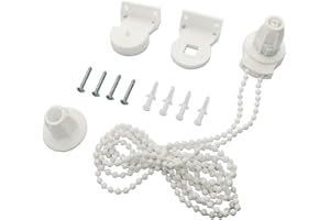 KnR Harmony Roller Blind Fittings 25mm / 1'' Pull Cord & Brackets & Sidewinder & Screws Plastic Replacement for Curtain Repair