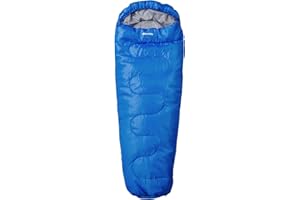 Eurohike Snooze Mummy Sleeping Bag for Adults, Teens, Kids, 1 Person, 2 Season, Spring & Summer, Lightweight, Warm, Indoor & Outdoor Use, Camping, Hiking, Backpacking, Travelling, Stuff Sack, Blue