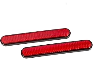 SINKEES Lateral Motorcycle Reflectors for Front Fork/Rear Fender for Sportster 1200 Custom XL1200C for Iron 883 XL883N for Forty-Eight XL1200X for Street 500/750 XG500/XG750 (Red)