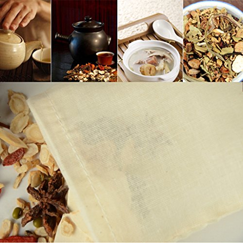 Gazechimp 20pcs Klein Wiederverwendbare Baumwollbeutel für Nuss Milch Tee Frucht Saft Baumwolle Filterbeutel , 25 x 20cm