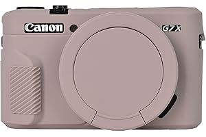 AISNYHO G7X Mark II Étui de protection en silicone souple ultra fin et léger pour appareil photo Canon PowerShot G7X Mark II avec cache d'objectif Gris clair