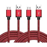 Micro USB Kabel Nylon, BeneStellar (2 Pack 1,8m) High Speed USB 2.0 A Male auf Micro B Synchronisations und Ladekabel für Android, Samsung, Huawei, HTC, Sony, Nexus, Xiaomi und mehr (Rot & Rot 1,8m* 2)