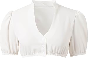 Generisk Dirndl blus curvy V-ringad elastiskt band vintage