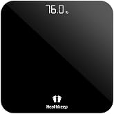 Bathroom Scale, Digital Scale with LED Display, High Precision Body Weight Scale, Maximum 180 kg, Step-on Technology, Black