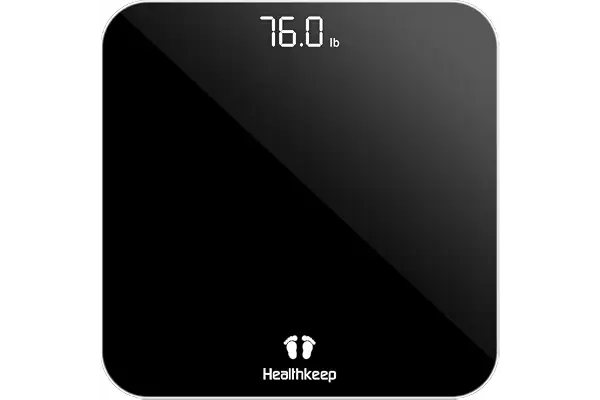 Bascula de Baño, Báscula Digitale con Pantalla LED, Báscula Para Peso Corporal de Alta Precisión, Máximo 180 kg, Tecnología Step-On, Negro