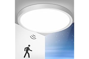 ‎OPPEARL OPPEARL LED Deckenleuchte mit Radar Bewegungsmelder, 24W 2400LM LED Lampe mit Bewegungsmelder Innen Rund, 4000K LED Deckenlampe Bewegungsmelder als Flurlampe, Balkon/Garage/Abstellraum Lampe, Ø30CM