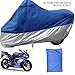 Produktbild MHR Motorrad Abdeckplane Abdeckung Faltgarage Schutz Wetterdicht Wasserdicht Staubdicht Sunblocker Motorrad Plane Wetterschutz Haube Fahrrad Motorrad (XL, Blau Silber)