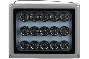 BlissfulAbode IR Illuminator 850 nm ljus för övervakningssystem auto på/av-sensor aluminiumhölje DC12V 24V 220V (24V)