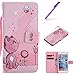 Price comparison product image iPhone SE Wallet Case,PU Leather Case for iPhone 5S 5,iPhone 5S Case for Girls,EMAXELERS iPhone 5S Case Shockproof Flip Cover for iPhone 5,iPhone SE Case Retro Cool Lovely Cute Pink Cartoon Cat Bee Pattern Magnetic Bookstyle Pu Leather with Strap Retro Elegant Beautiful Folding Flip Case Cover with Card Slots for iPhone SE/5S/5 + 1 Stylus Pen,Pink Cat and Bee